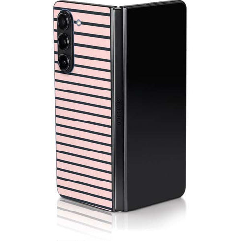 Pink and Black Stripes Galaxy Z Fold5 5G Skin